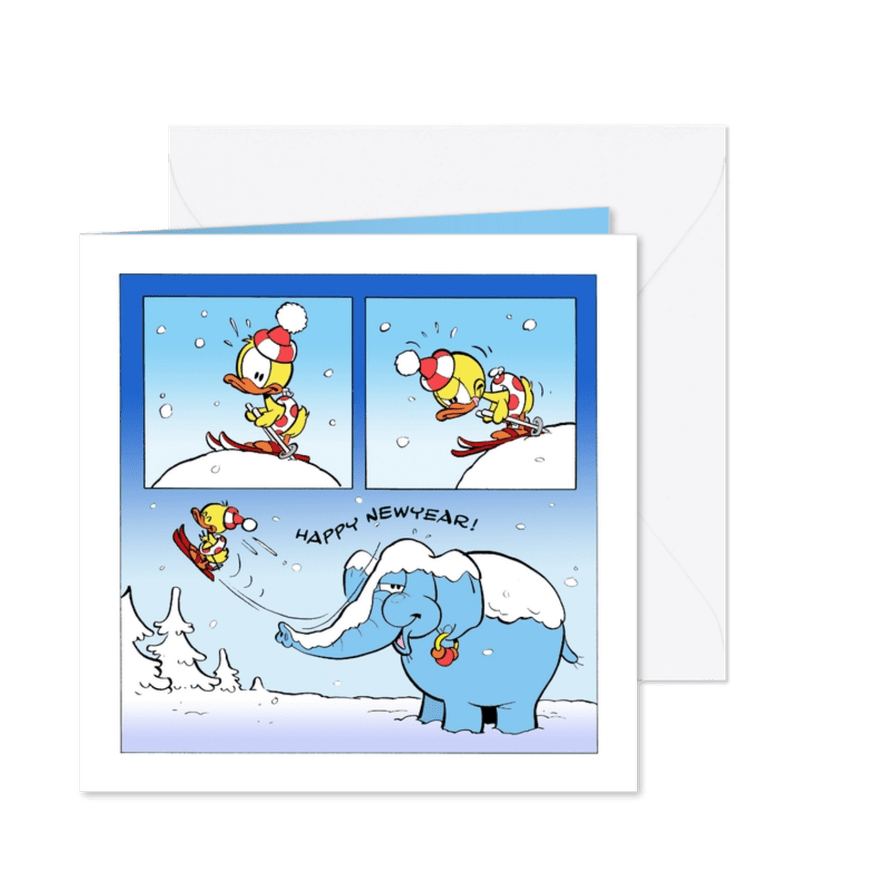 Nieuwjaar Guusje en Filiep op de piste - Kaartimpressie