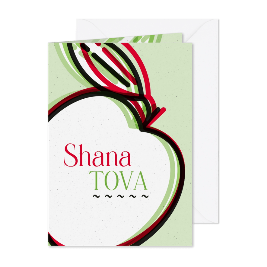 Nieuwjaar Joods met abstracte appel - Kaartimpressie
