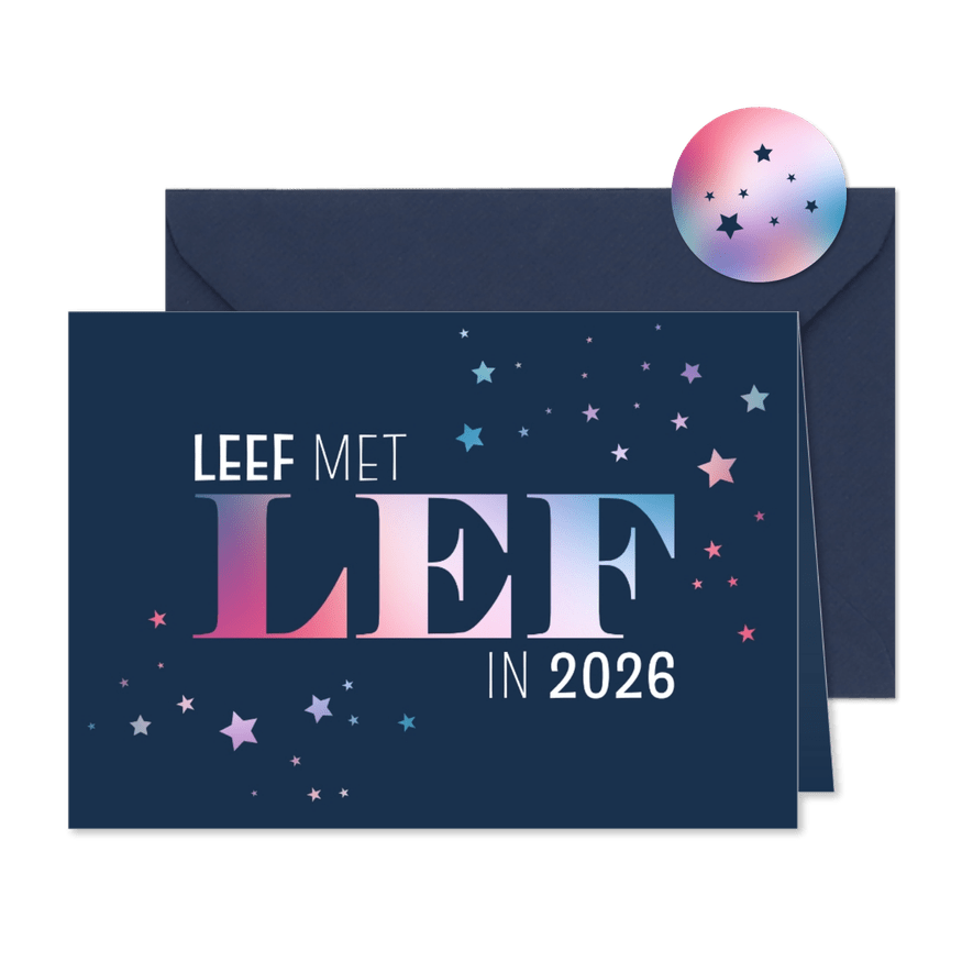 Nieuwjaar Leef met lef in 2026 - Kaartimpressie
