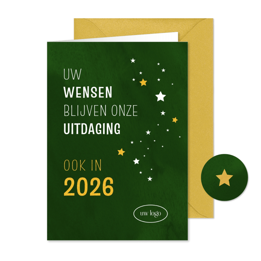 Nieuwjaar Uw wensen zijn onze uitdaging - Kaartimpressie