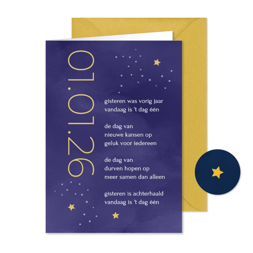 Nieuwjaar Vandaag is het dag één - Kaartimpressie