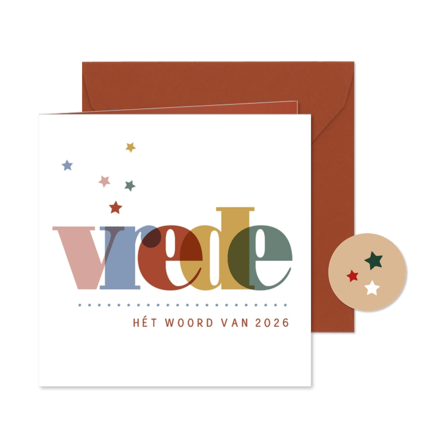 Nieuwjaar Vrede is hét woord voor 2026 - Kaartimpressie