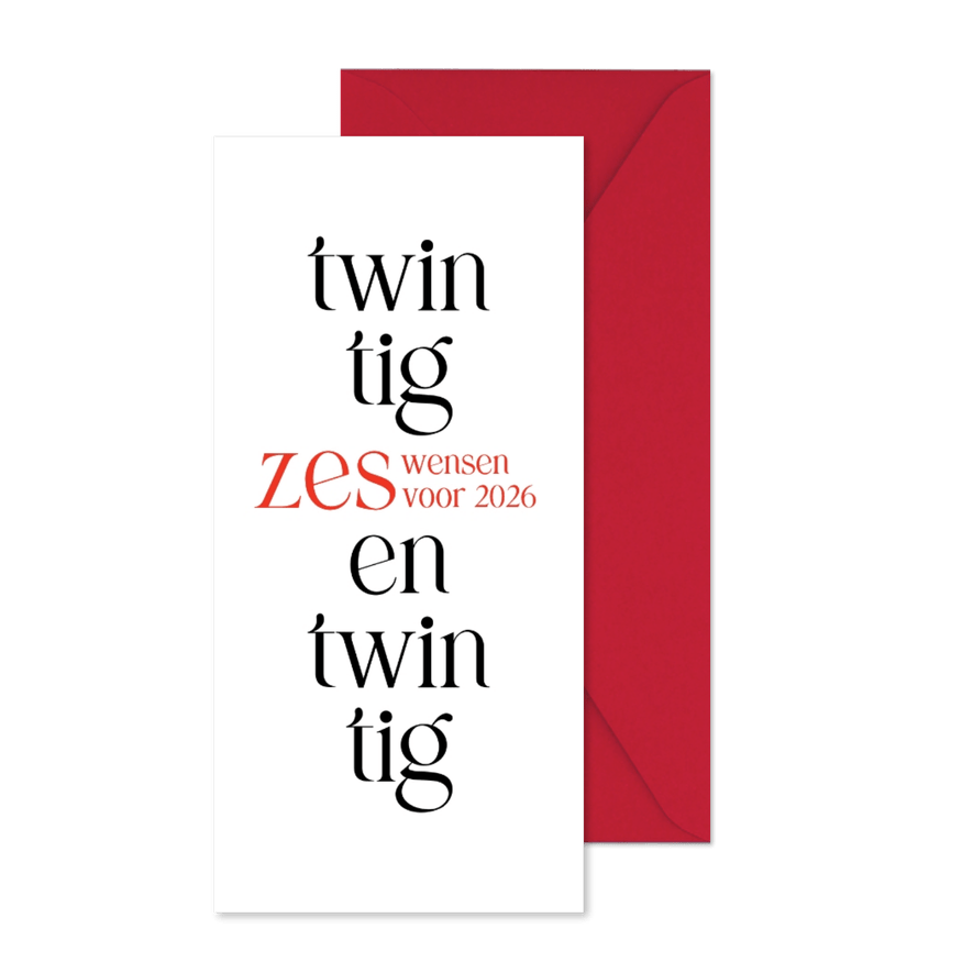Nieuwjaar Zes wensen voor 2026 - Kaartimpressie
