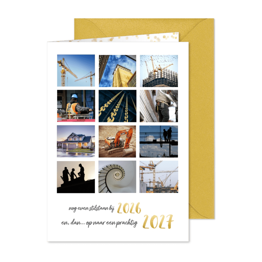 Nieuwjaars fotocollage kaart 12 maanden terugblik - Kaartimpressie
