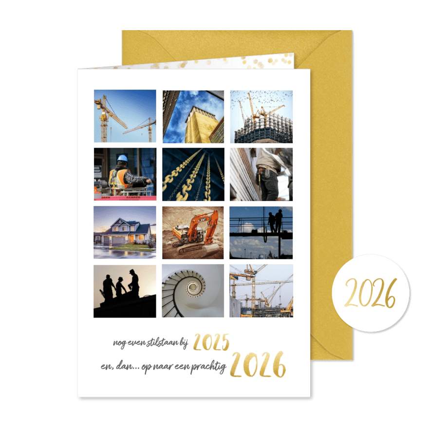 Nieuwjaars fotocollage kaart 12 maanden terugblik - Kaartimpressie