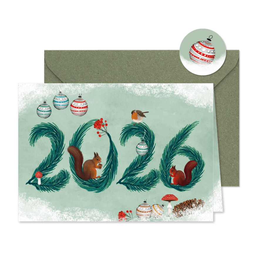 Nieuwjaarskaart 2026 - Kaartimpressie