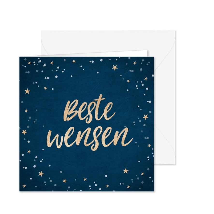 Nieuwjaarskaart beste wensen goud confetti foto - Kaartimpressie