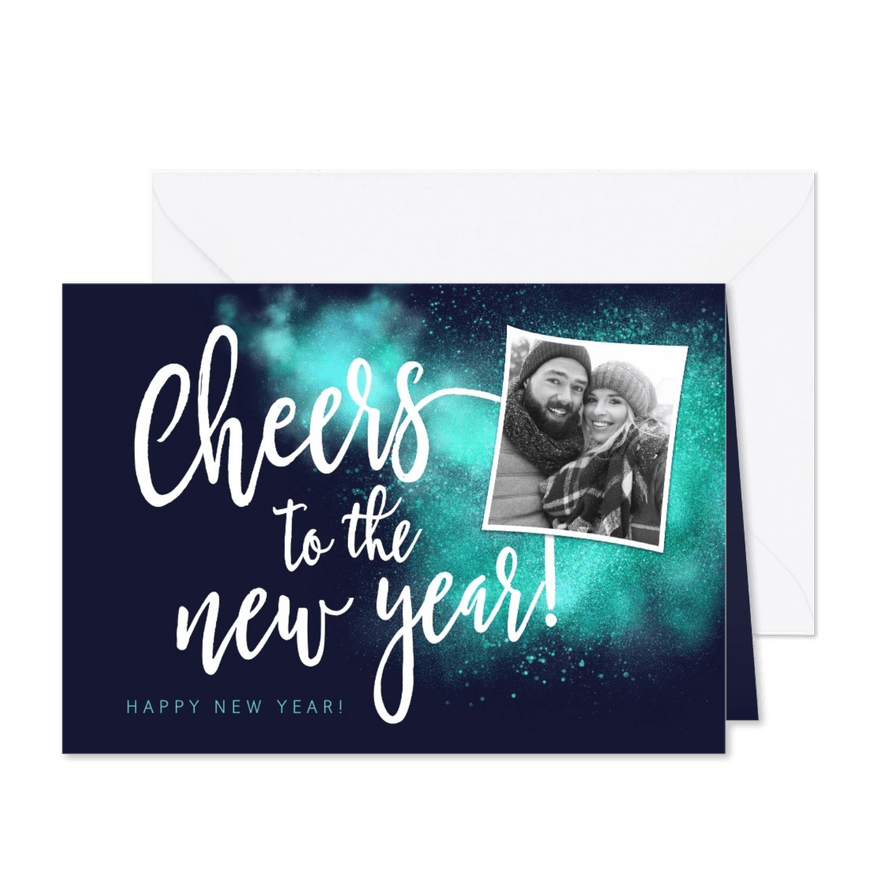 Nieuwjaarskaart Cheers foto sparkle - Kaartimpressie