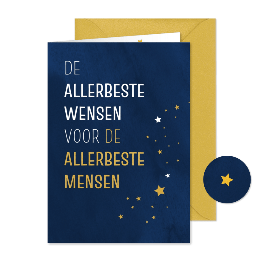 Nieuwjaarskaart 'de allerbeste wensen' - Kaartimpressie