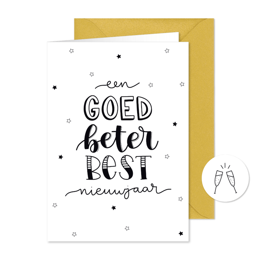 Nieuwjaarskaart - Een goed beter best nieuwjaar - Kaartimpressie