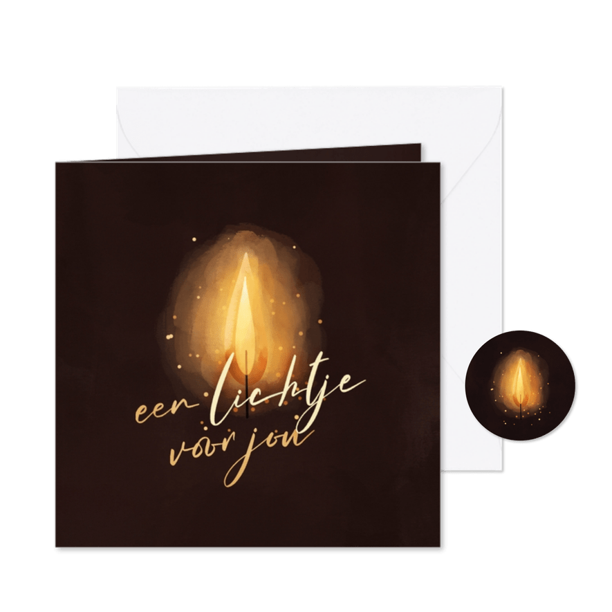 Nieuwjaarskaart een lichtje voor jou vlam - Kaartimpressie