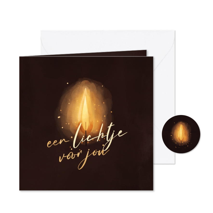 Nieuwjaarskaart een lichtje voor jou vlam - Kaartimpressie