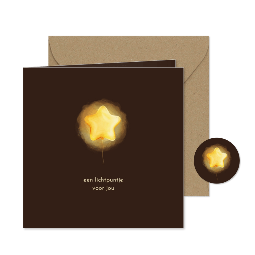Nieuwjaarskaart een lichtpuntje voor jou ster ballon - Kaartimpressie