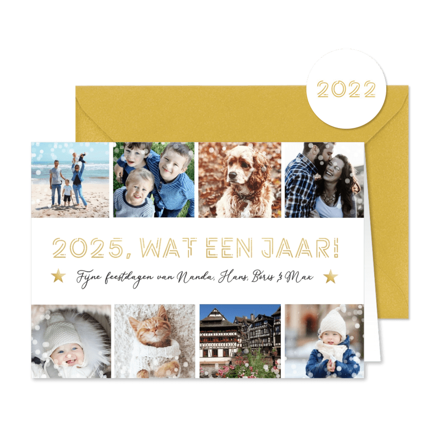 Nieuwjaarskaart fotocollage terugblik op 2025 - Kaartimpressie