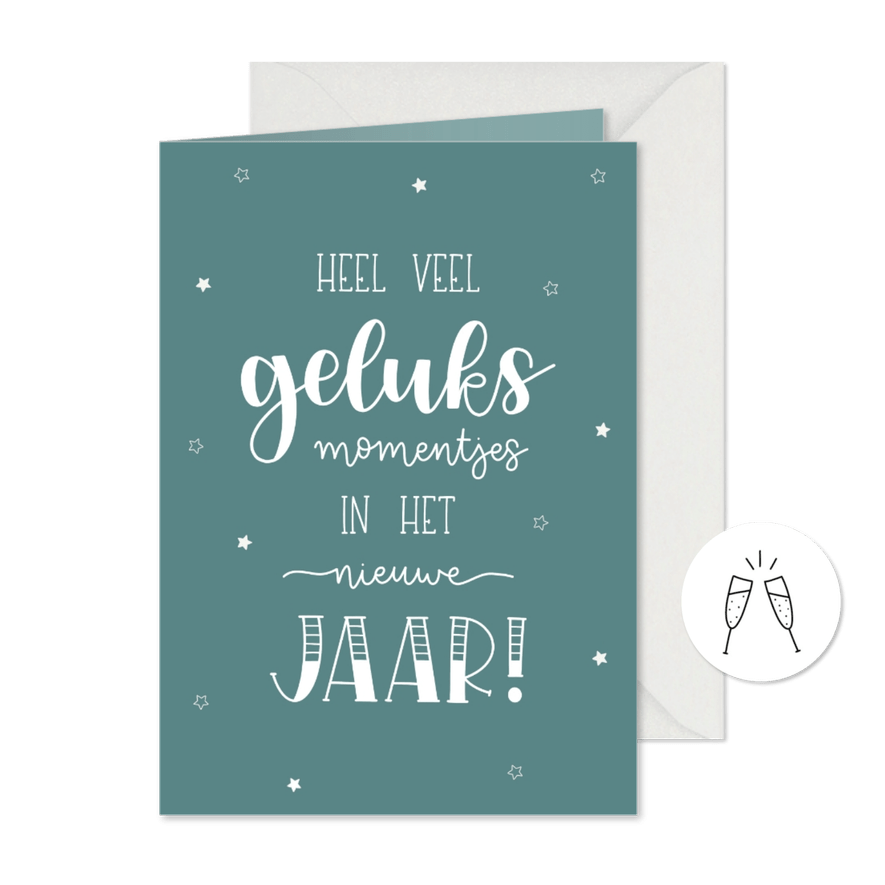 Nieuwjaarskaart - Geluksmomentjes in het nieuwe jaar II - Kaartimpressie