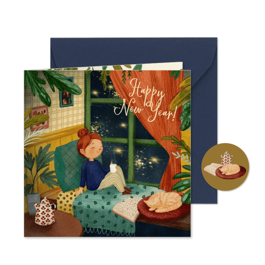 Nieuwjaarskaart genieten van de kleine dingen - Kaartimpressie