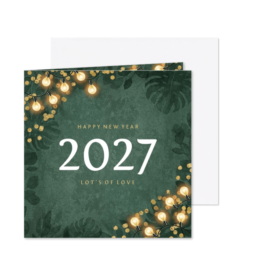 Nieuwjaarskaart goud confetti uitnodiging - Kaartimpressie