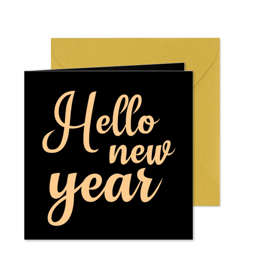 Nieuwjaarskaart - Hello new year sterren - Kaartimpressie