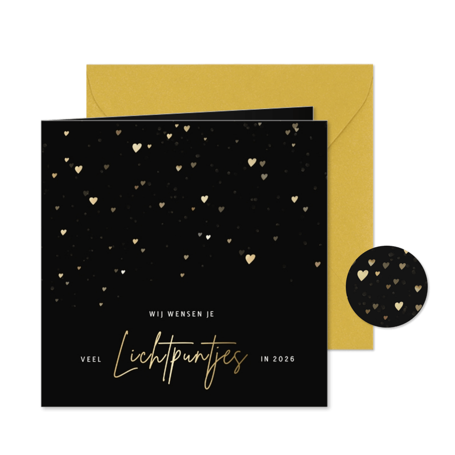 Nieuwjaarskaart - ik wens je veel lichtpuntjes in 2026 - Kaartimpressie