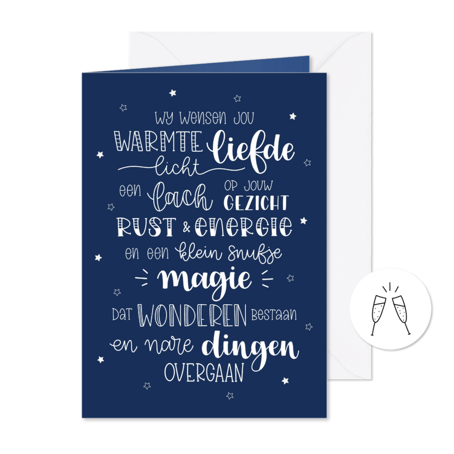 Nieuwjaarskaart - Klein snufje magie - Kleur - Kaartimpressie