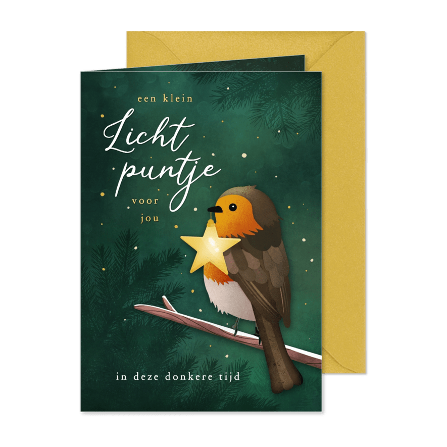 Nieuwjaarskaart lichtpuntje bij ziekte of verlies - Kaartimpressie