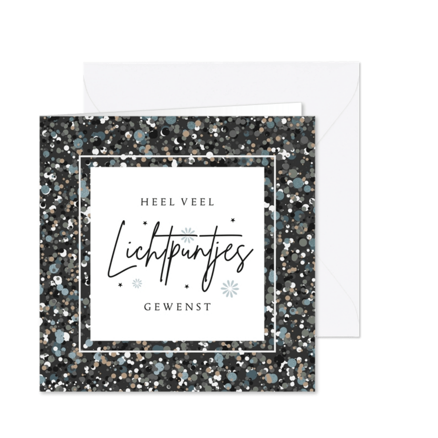 Nieuwjaarskaart lichtpuntjes stijlvol spetters - Kaartimpressie