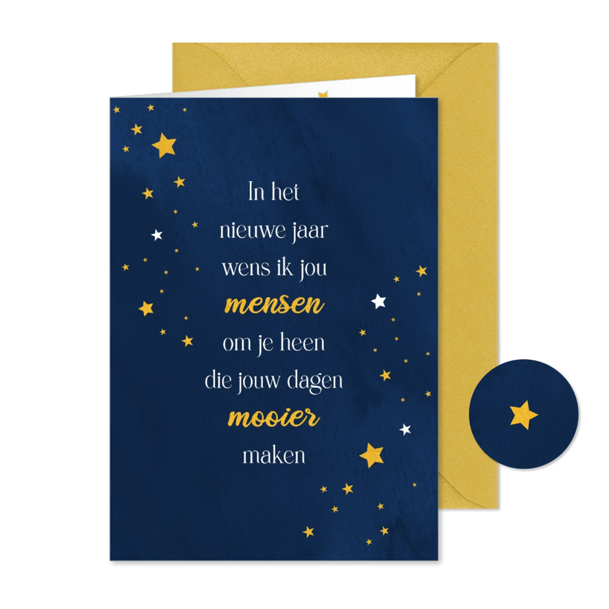 Nieuwjaarskaart mensen om je heen - Kaartimpressie