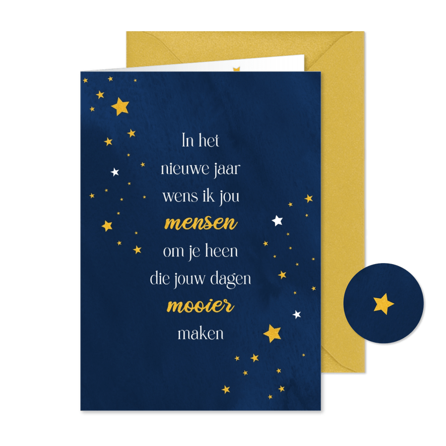 Nieuwjaarskaart mensen om je heen - Kaartimpressie