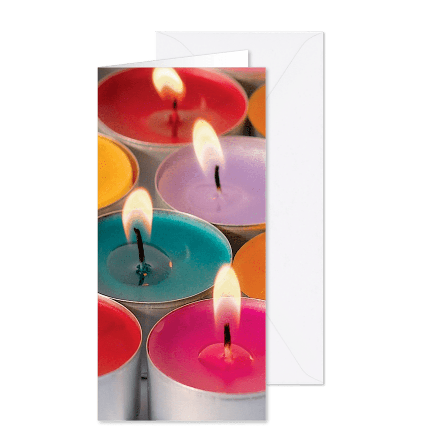 Nieuwjaarskaart met waxinelichtjes - Kaartimpressie