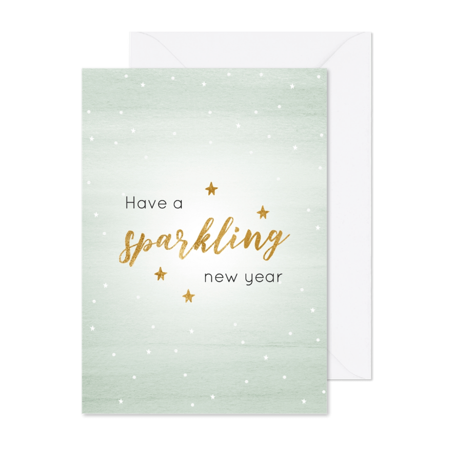 Nieuwjaarskaart mint sparkling - Kaartimpressie