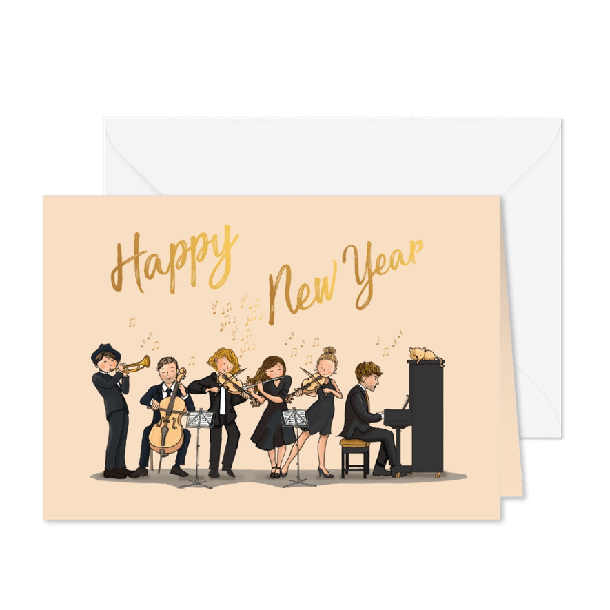 Nieuwjaarskaart orkest  - Kaartimpressie