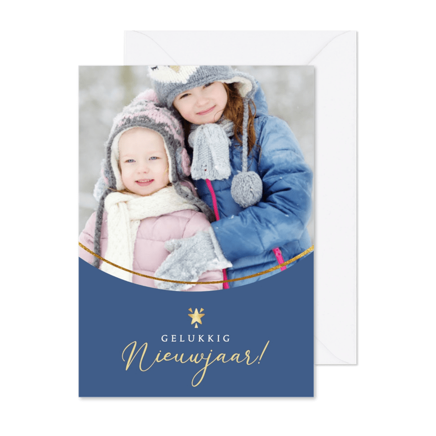 Nieuwjaarskaart ronde foto - Kaartimpressie