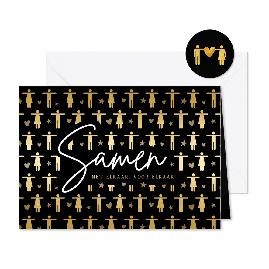 Nieuwjaarskaart samen met elkaar - Kaartimpressie