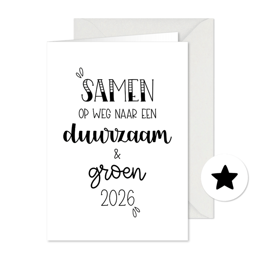 Nieuwjaarskaart samen op weg naar een groen & duurzaam 2026 - Kaartimpressie