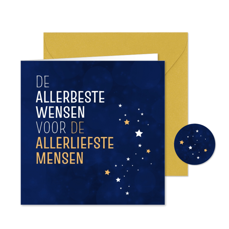 Nieuwjaarskaart tekst de allerbeste wensen - Kaartimpressie