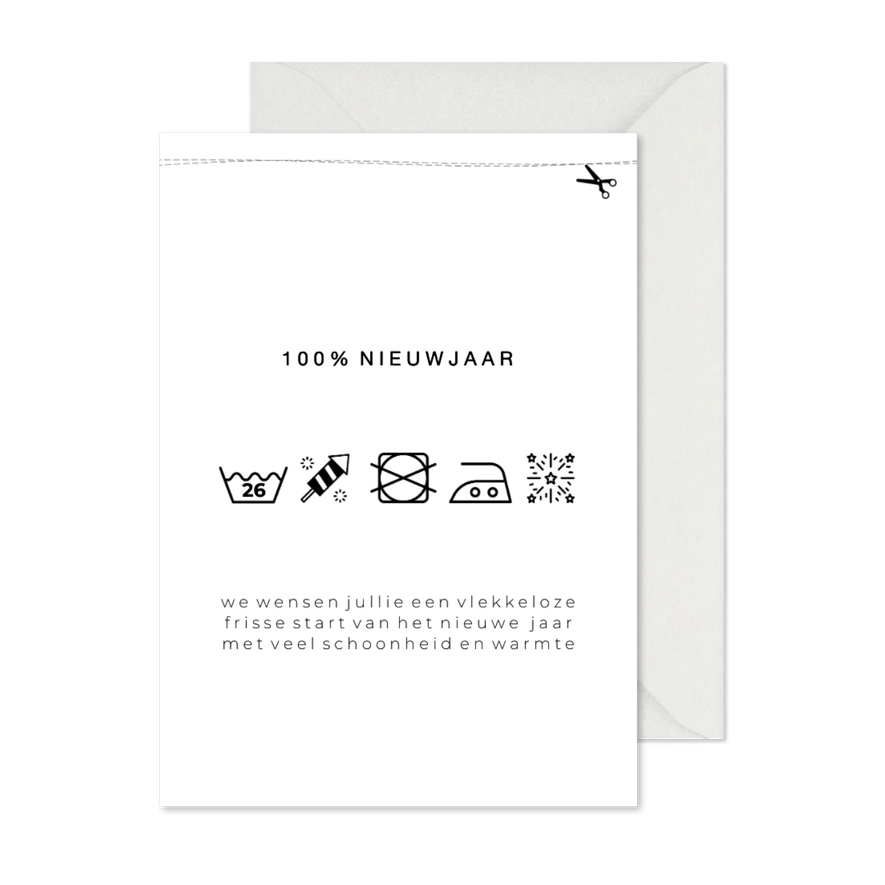 Nieuwjaarskaart waslabel - Kaartimpressie