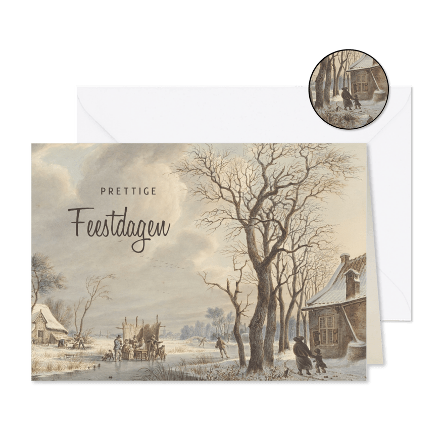 Nostalgische kerstkaart met werk van Arend van Glashorst - Kaartimpressie