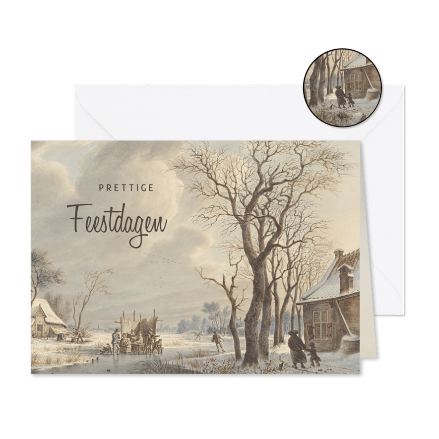 Nostalgische kerstkaart met werk van Arend van Glashorst - Kaartimpressie