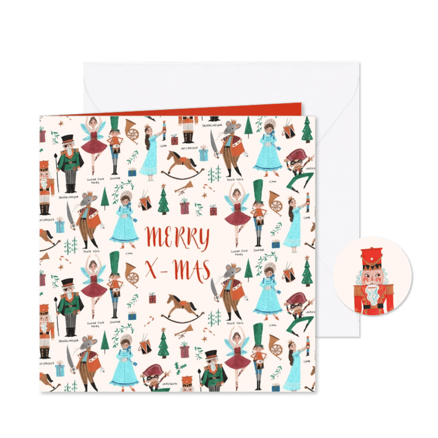 Notenkraker illustratie kerstkaart - Kaartimpressie