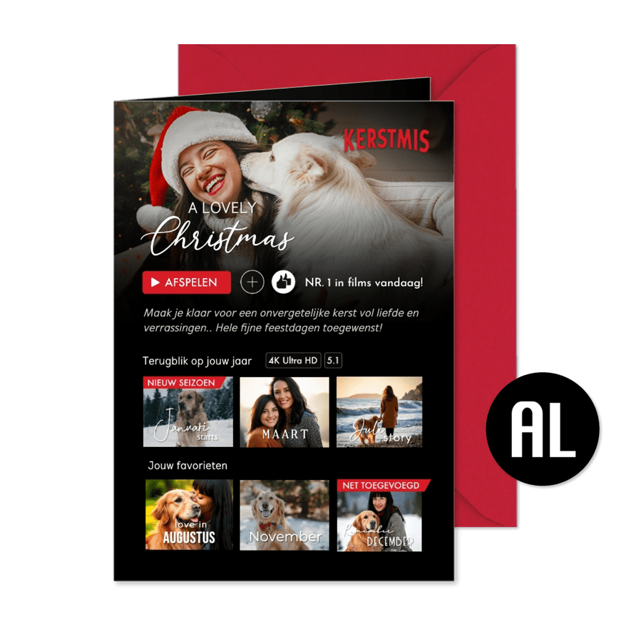 Originele en grappige tv streamingdienst kerstkaart - Kaartimpressie