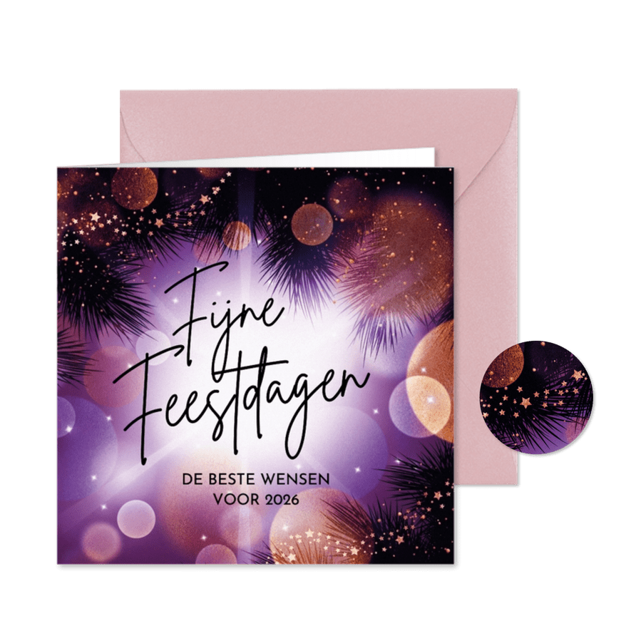 Originele nieuwjaarskaart licht vuurwerk - Kaartimpressie