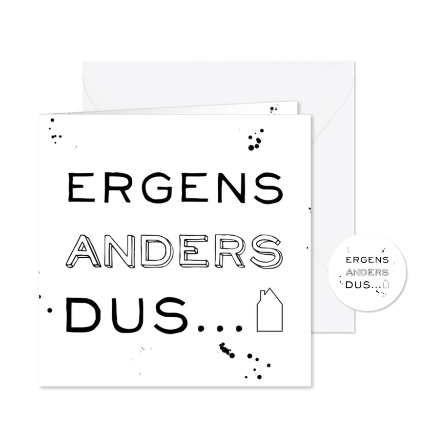 Originele verhuiskaart zwart wit graffiti spetters stoer - Kaartimpressie