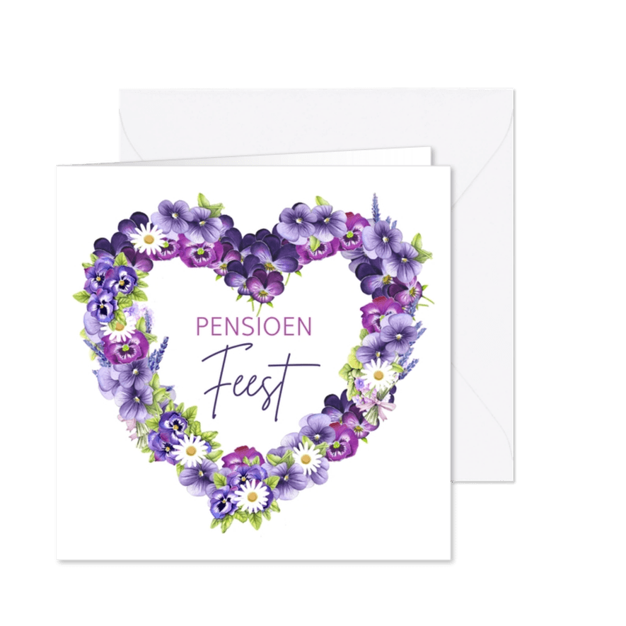 Pensioen feest viooltjes - Kaartimpressie