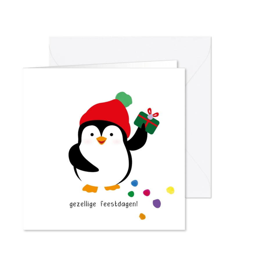 Pinguïn gezellige feestdagen - christmas cuties - kerstkaart - Kaartimpressie