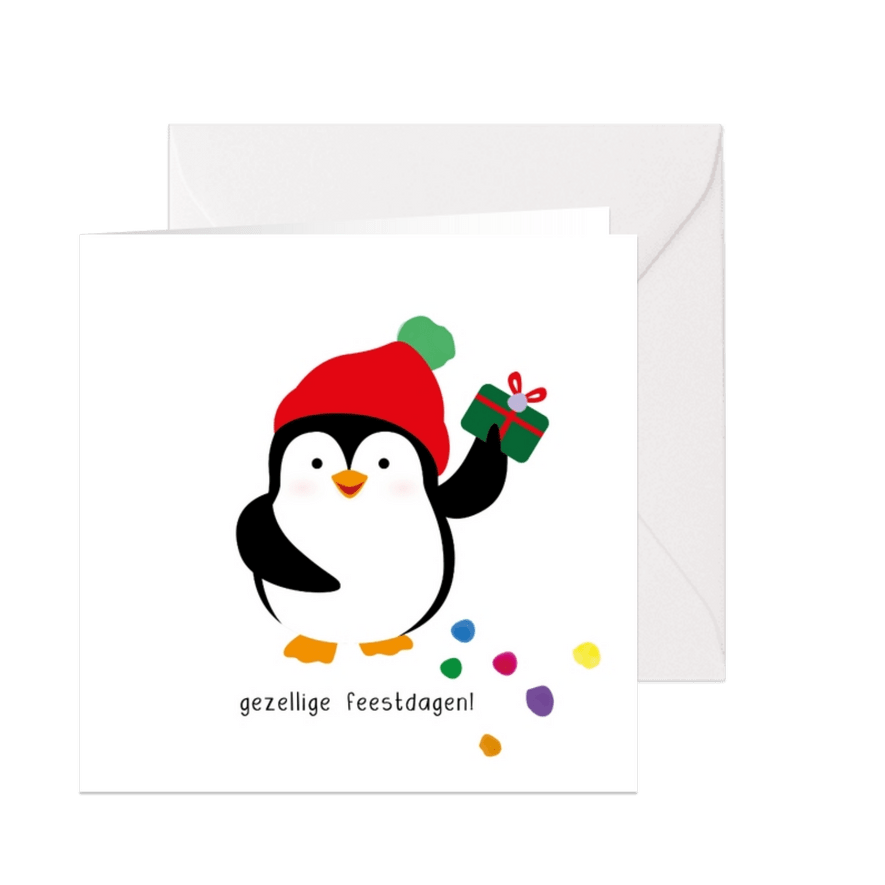 Pinguïn gezellige feestdagen - christmas cuties - kerstkaart - Kaartimpressie