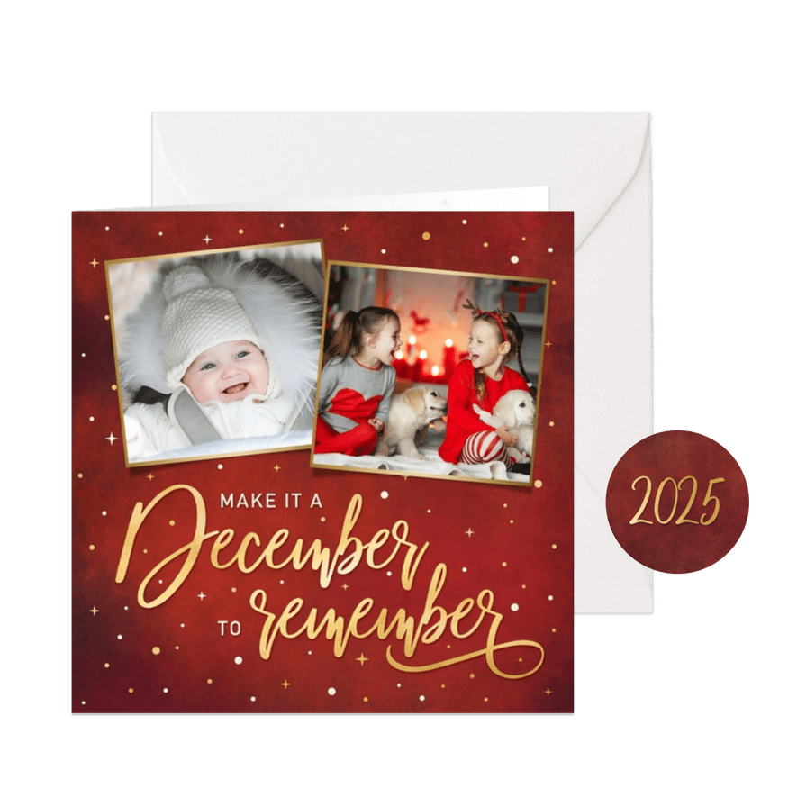 Positieve kerstkaart make it a december to remember - Kaartimpressie