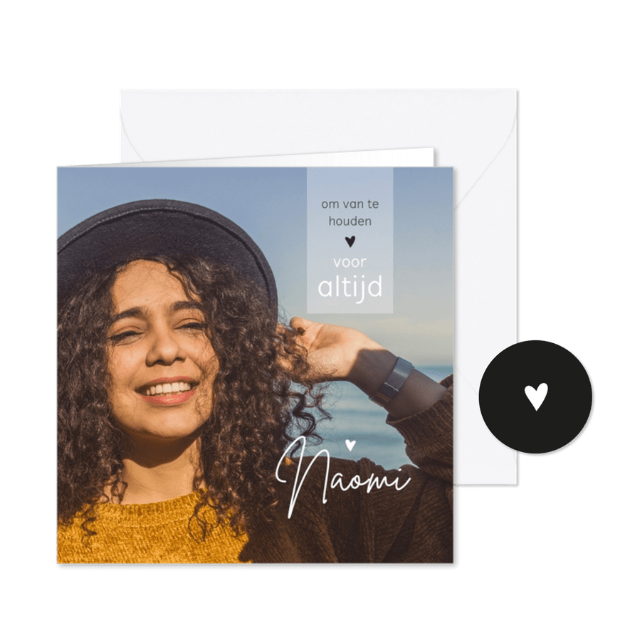 Rouwkaart bedankt Om voor altijd van te houden - Kaartimpressie