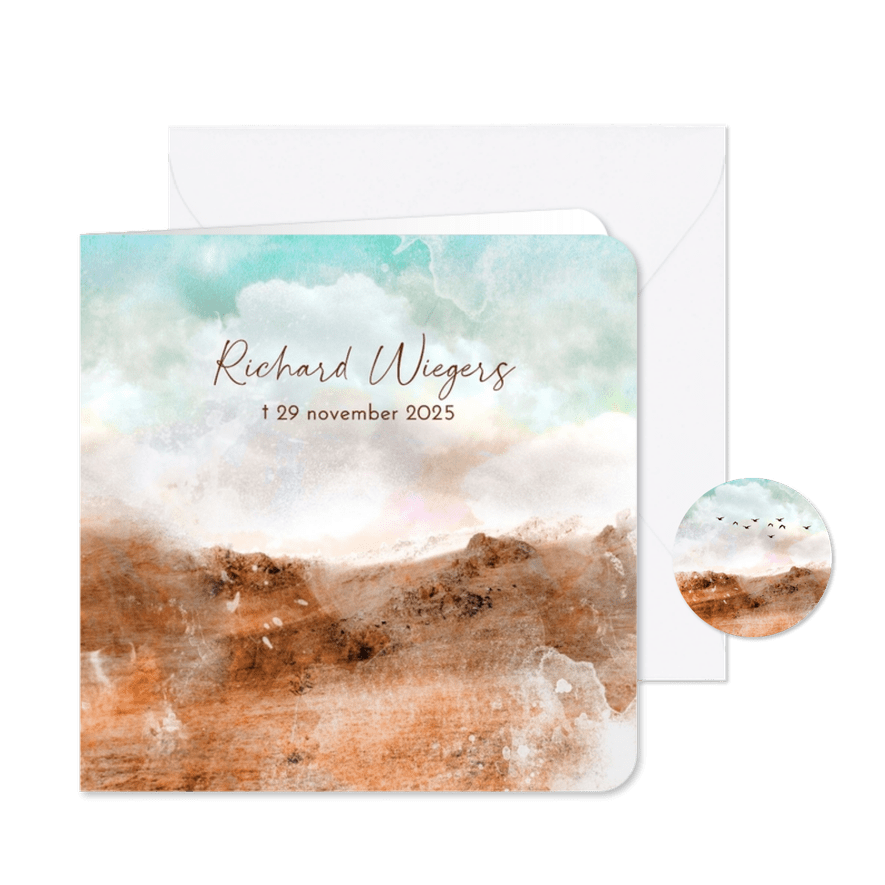 Rouwkaart berglandschap abstract - Kaartimpressie