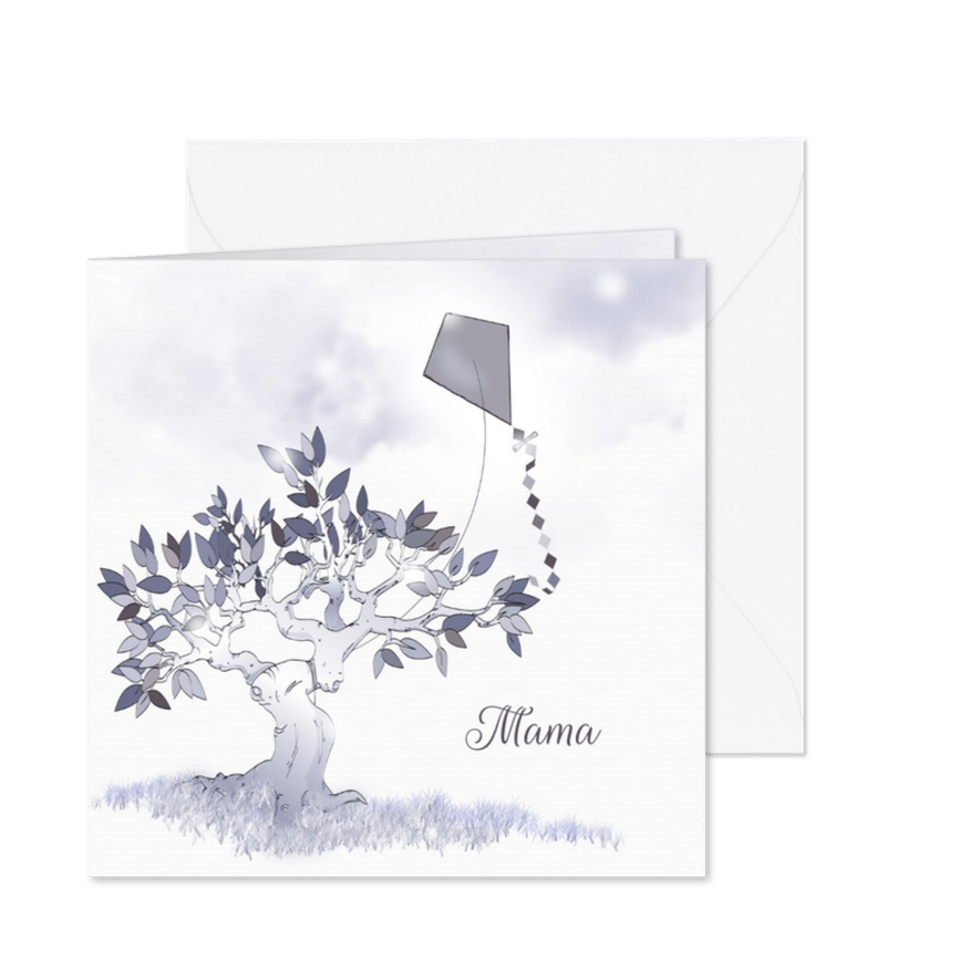 Rouwkaart brief voor mama - Kaartimpressie