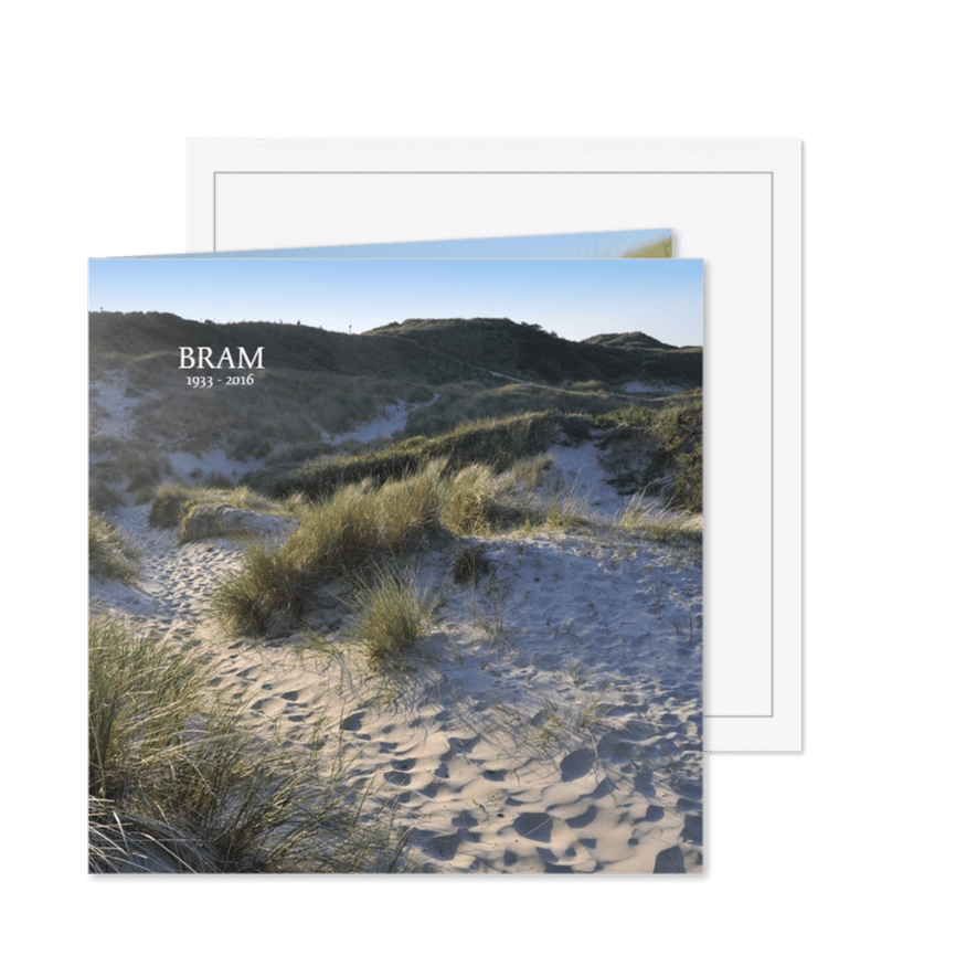 Rouwkaart Duin en strand - Kaartimpressie